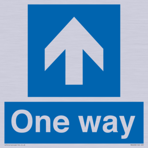 One way with up directional arrow